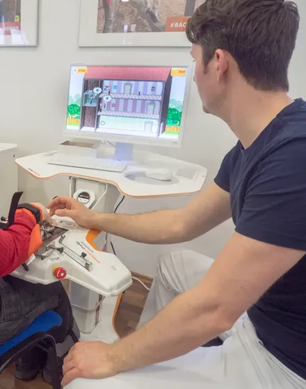 A child and therapist in one-to-one therapy