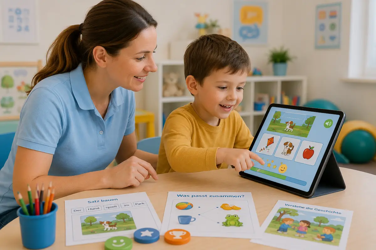 Digital language development with interactive therapy programmes